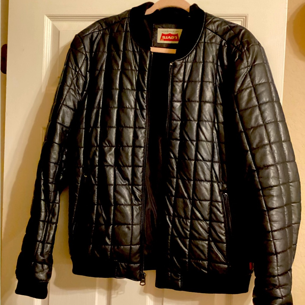 Levi's Faux Leather Diamond Quilted Bomber Jacket
